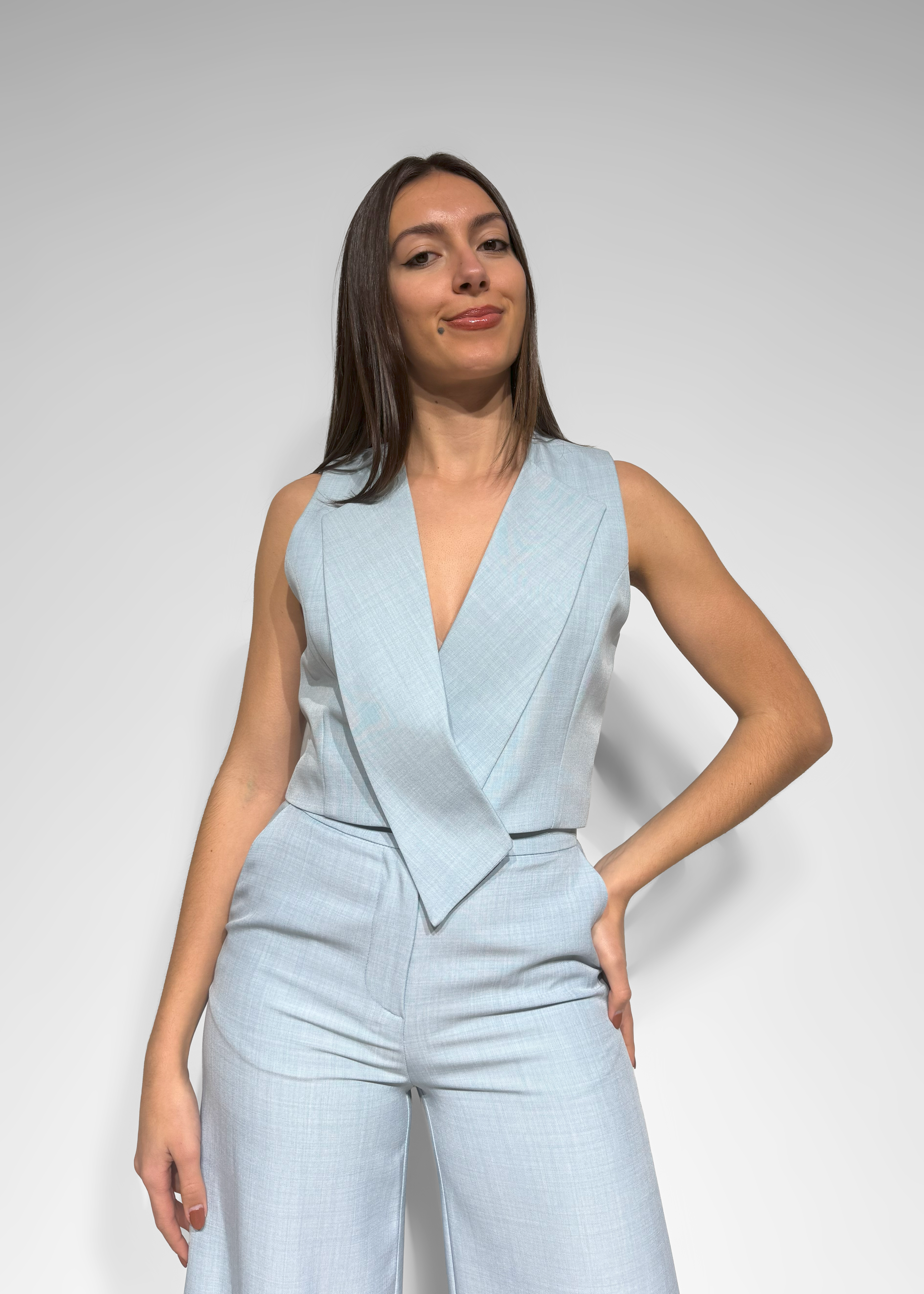 Colete com lapela assimétrica Imperial
