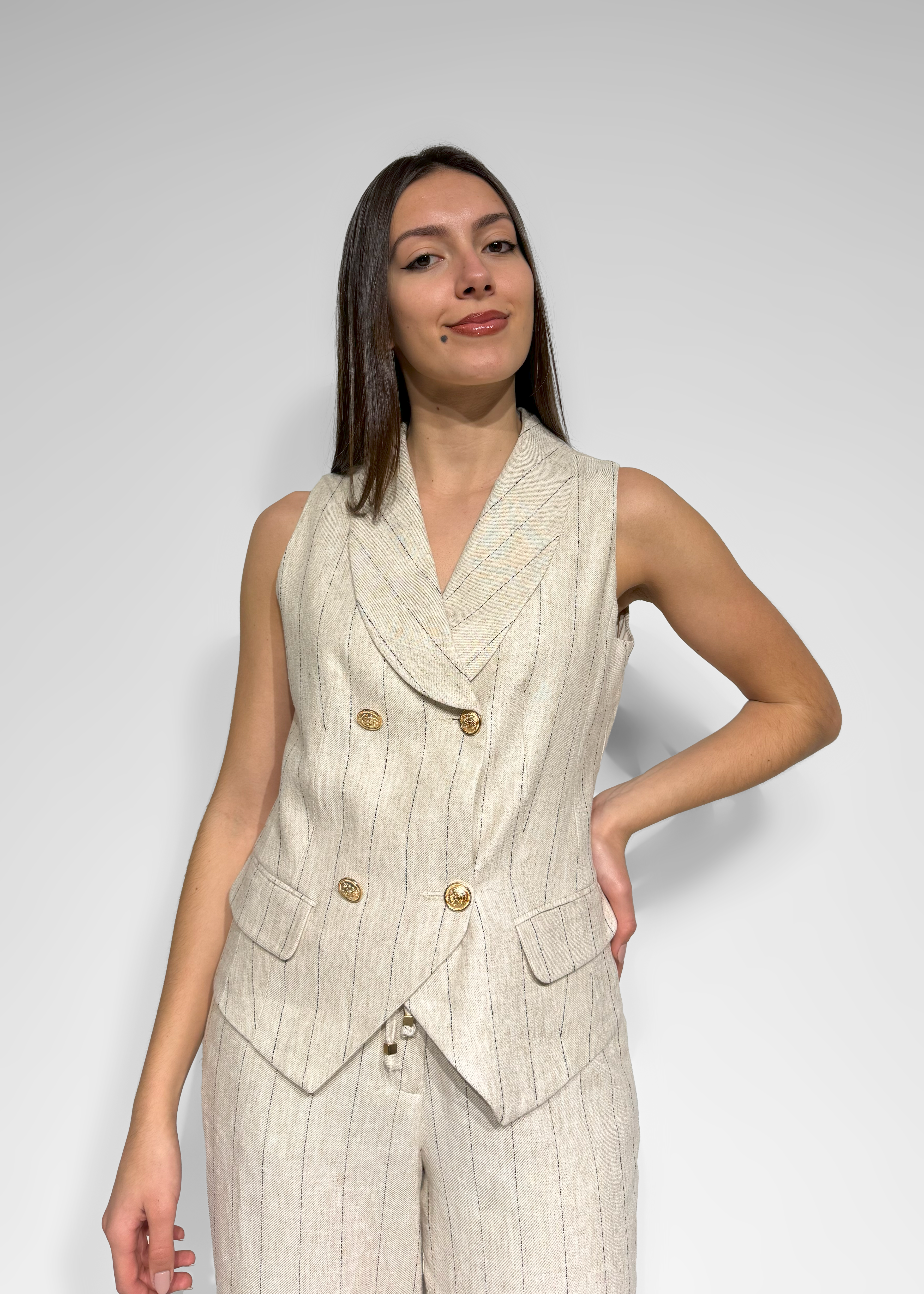 Classic Pinstripe Waistcoat Lusiana