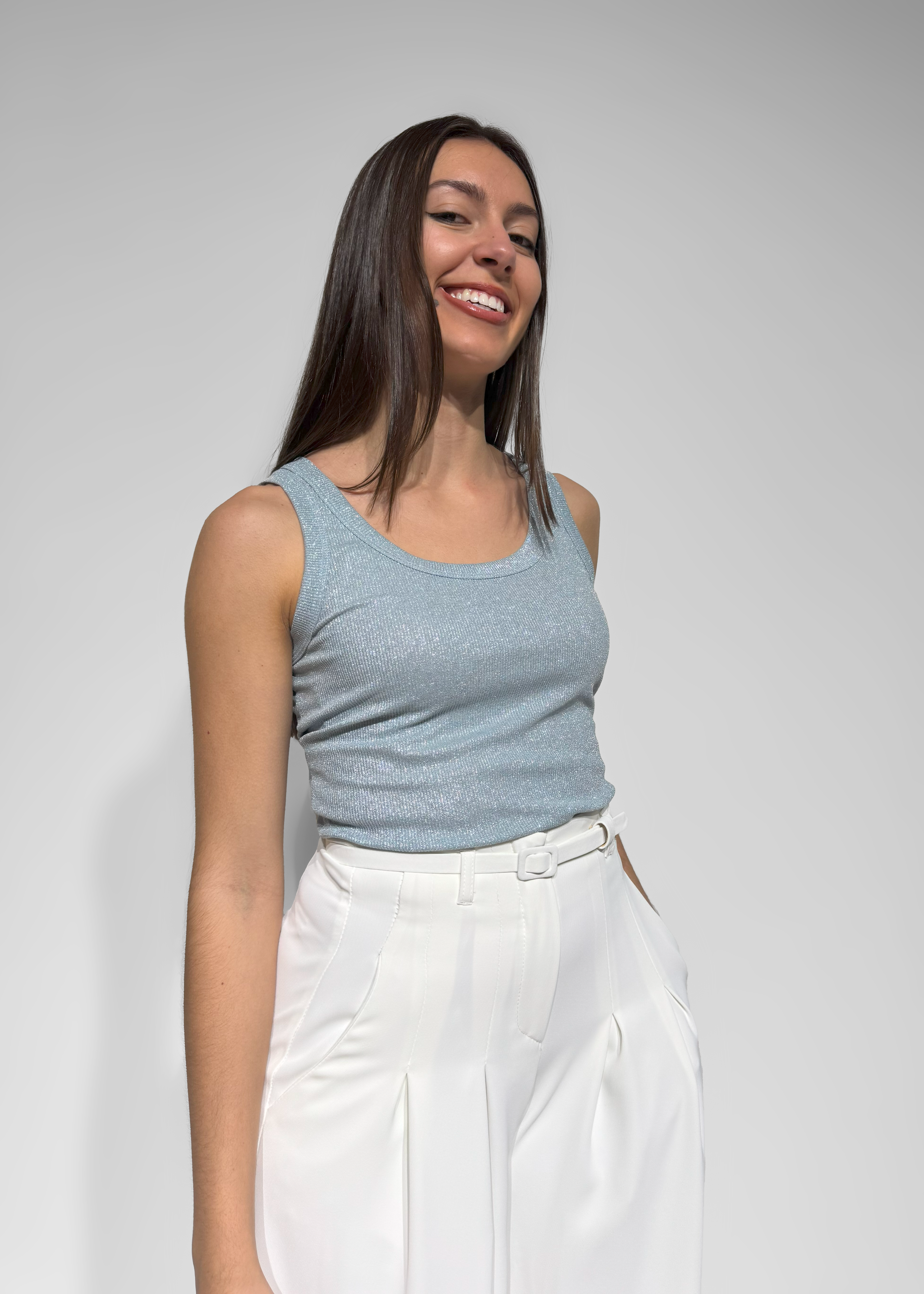 Calça pantalona com cinto Imperial