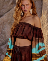Off-the-Shoulder Printed Crop Top Lança Perfume
