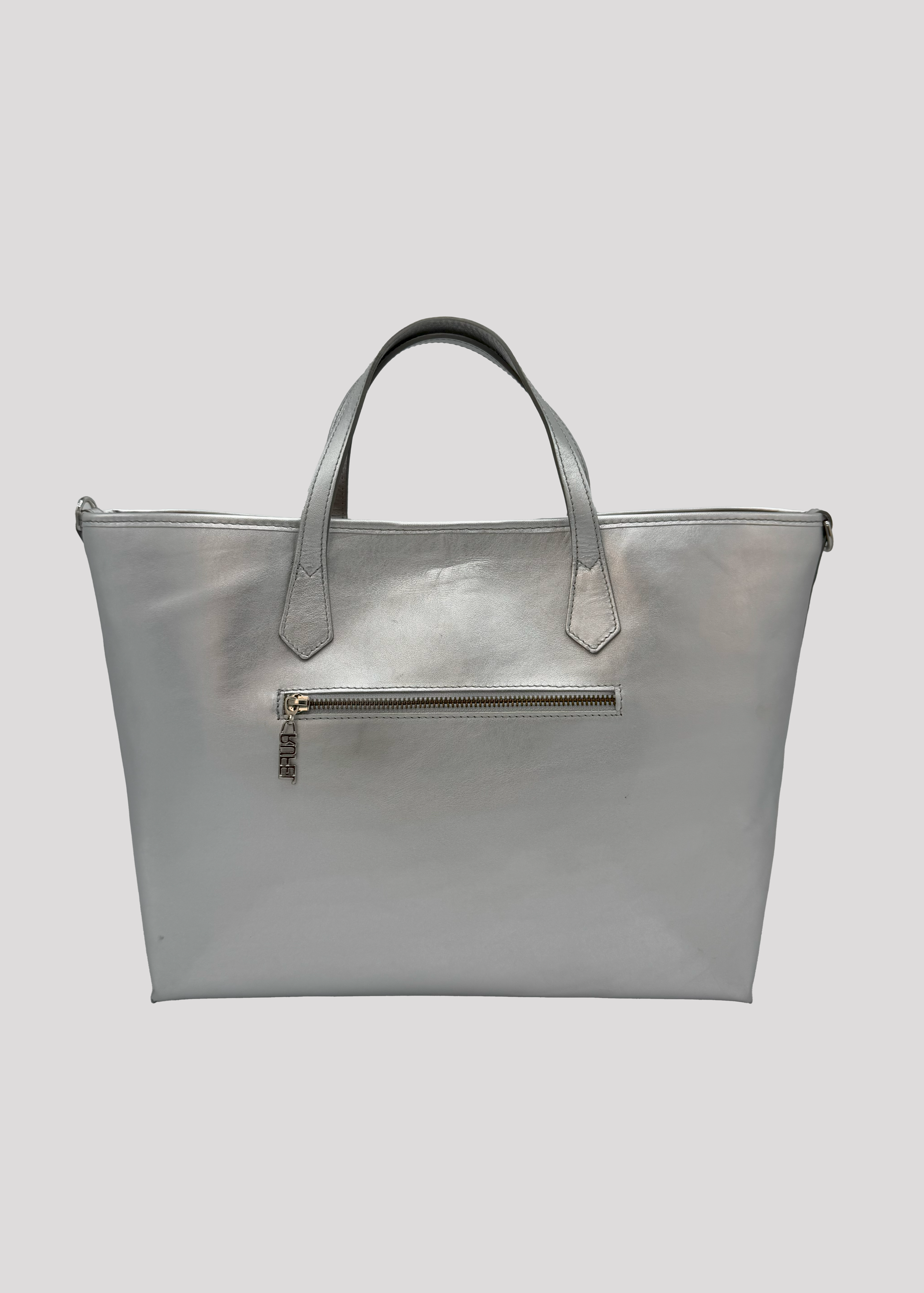 Metallic Large handbag with logo Rufel