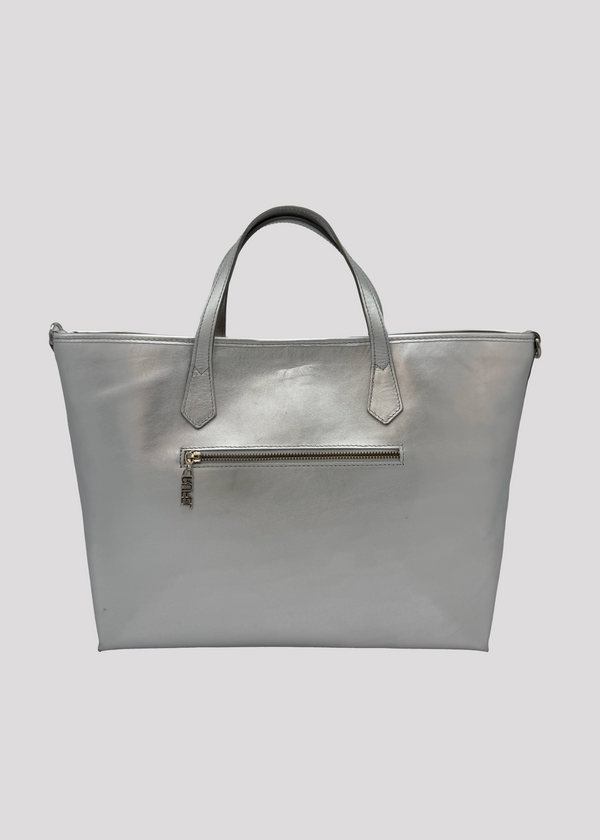 Metallic Large handbag with logo Rufel