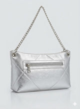 Metallic Silver Shoulder Bag Rufel