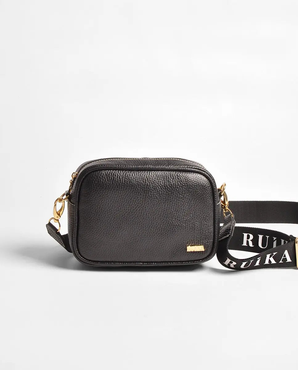 Square Beige Leather Crossbody Bag Ruika