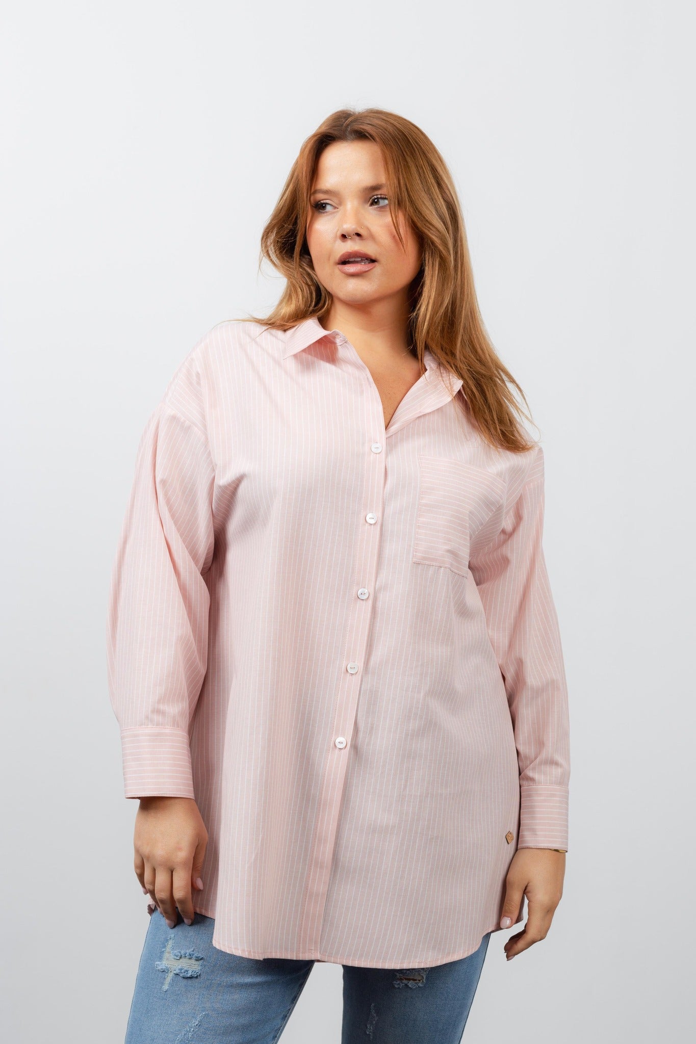Blusa em tecido riscado TCO