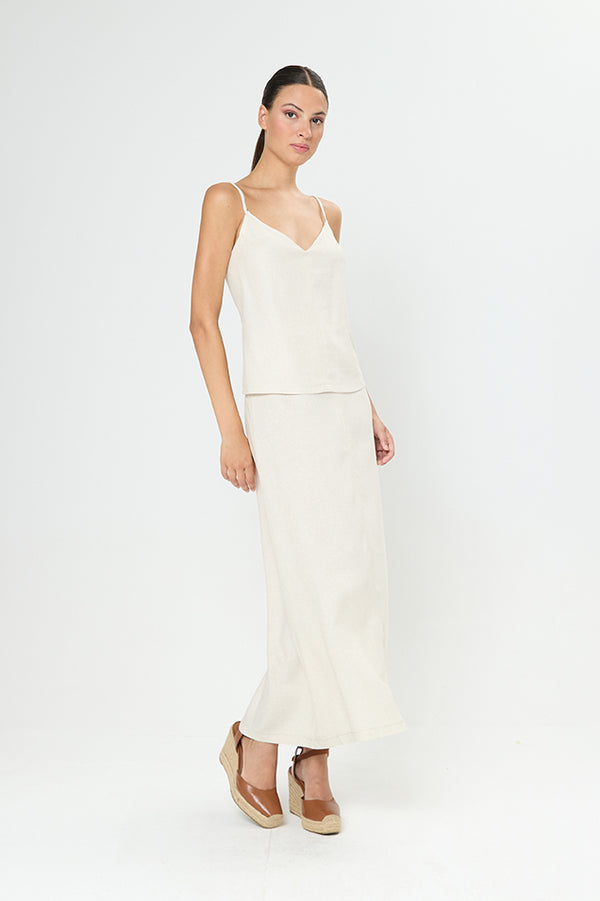 Conjunto de top e saia midi Arggido