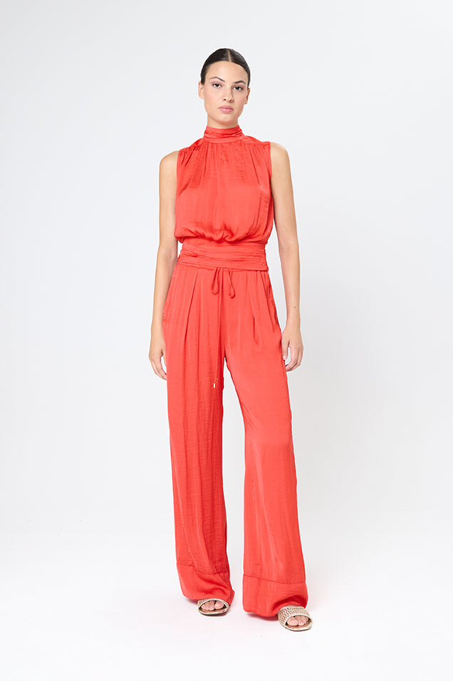 Calça Pantalona com Cintura Elástica Arggido