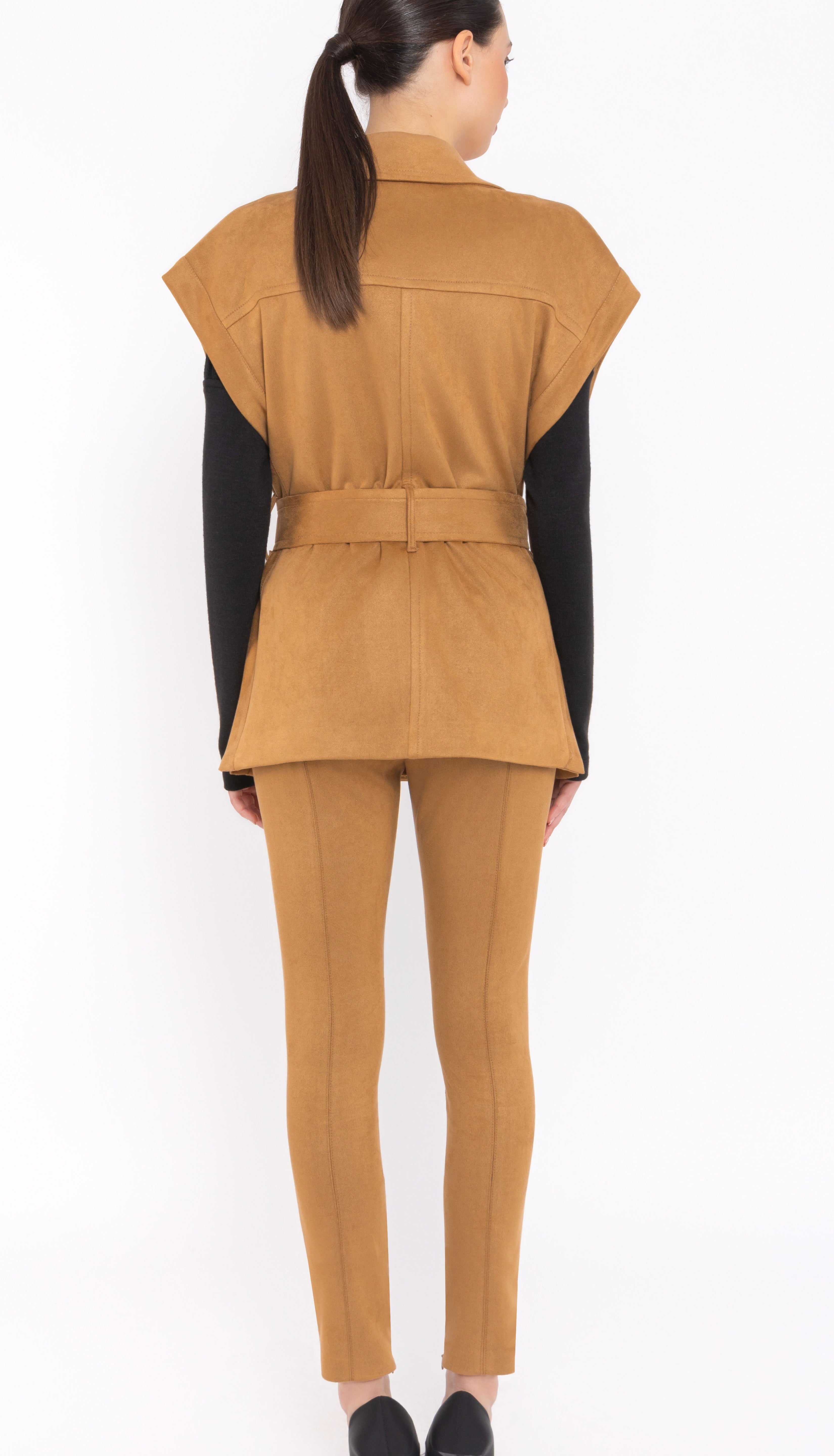 Belted Suede Waistcoat Arggido