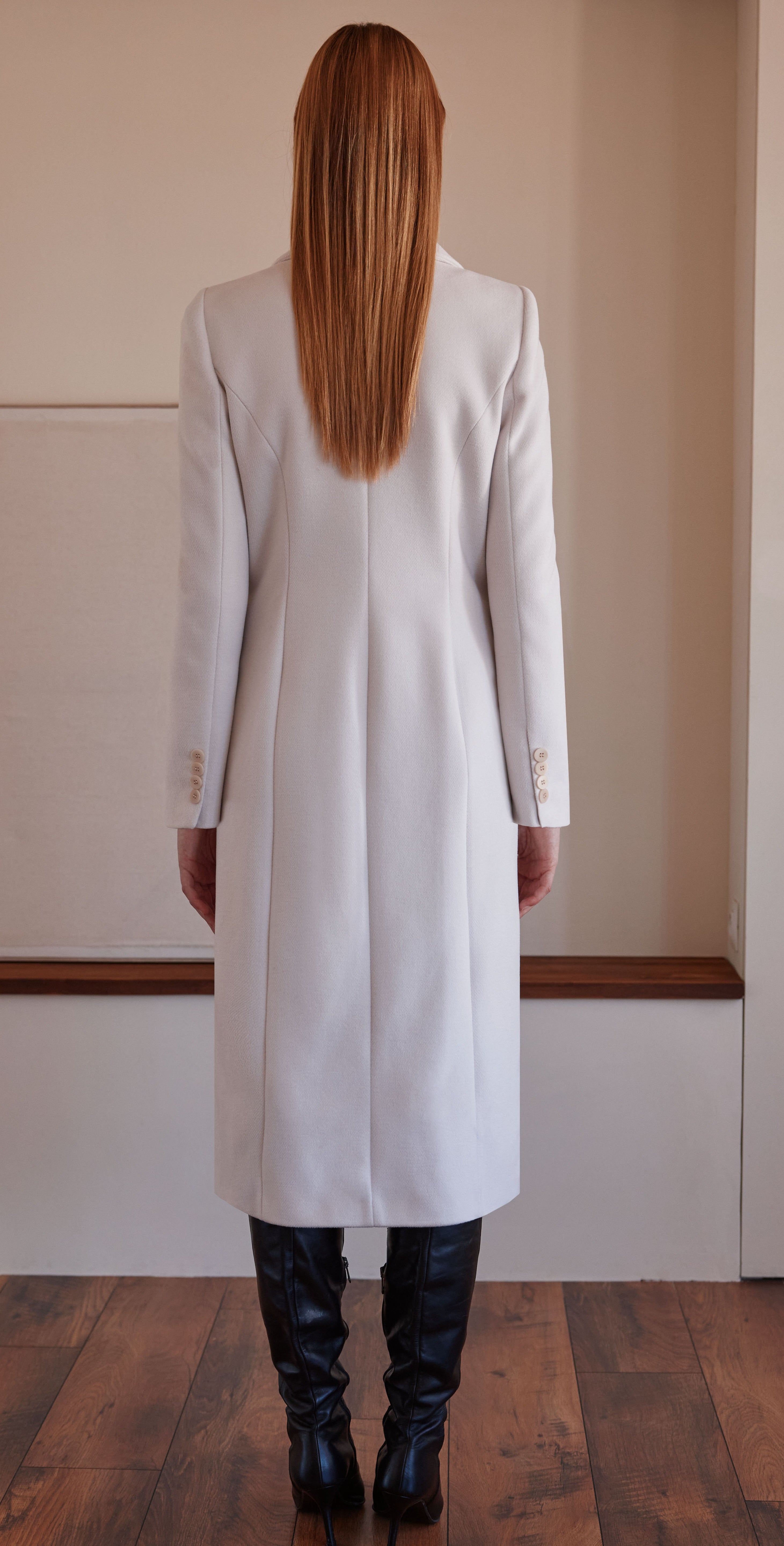 Wool Blend Double Breasted Blindseam Coat Arggido