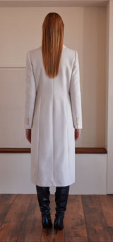 Wool Blend Double Breasted Blindseam Coat Arggido