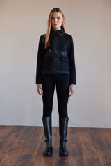 Denim Short Jacket with Rear Button Detail Arggido