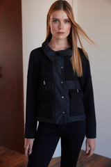 Denim Short Jacket with Rear Button Detail Arggido