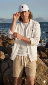 White Linen Blend Shirt U.S. Polo Assn.