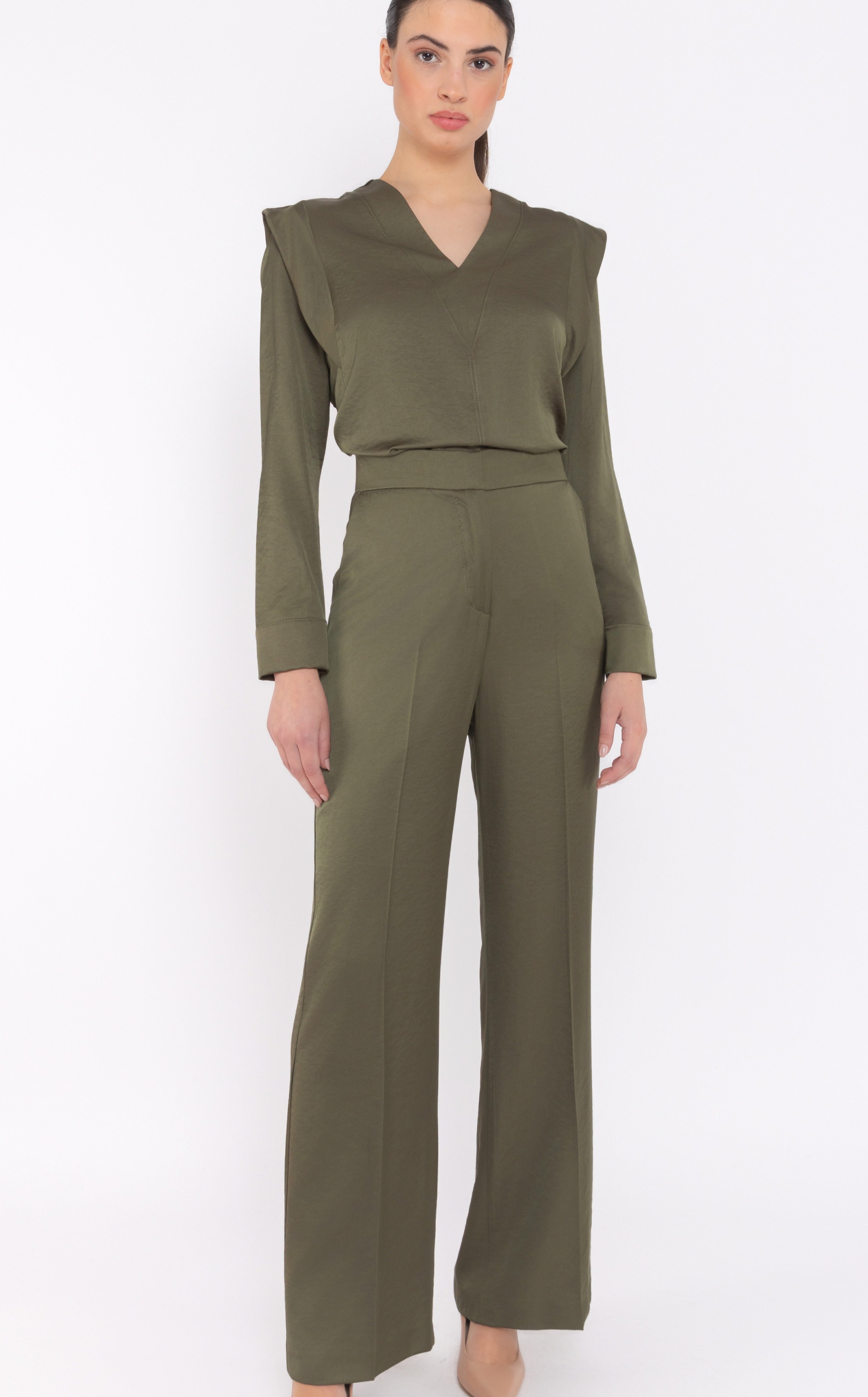 Satin Wide-Leg Trousers Arggido
