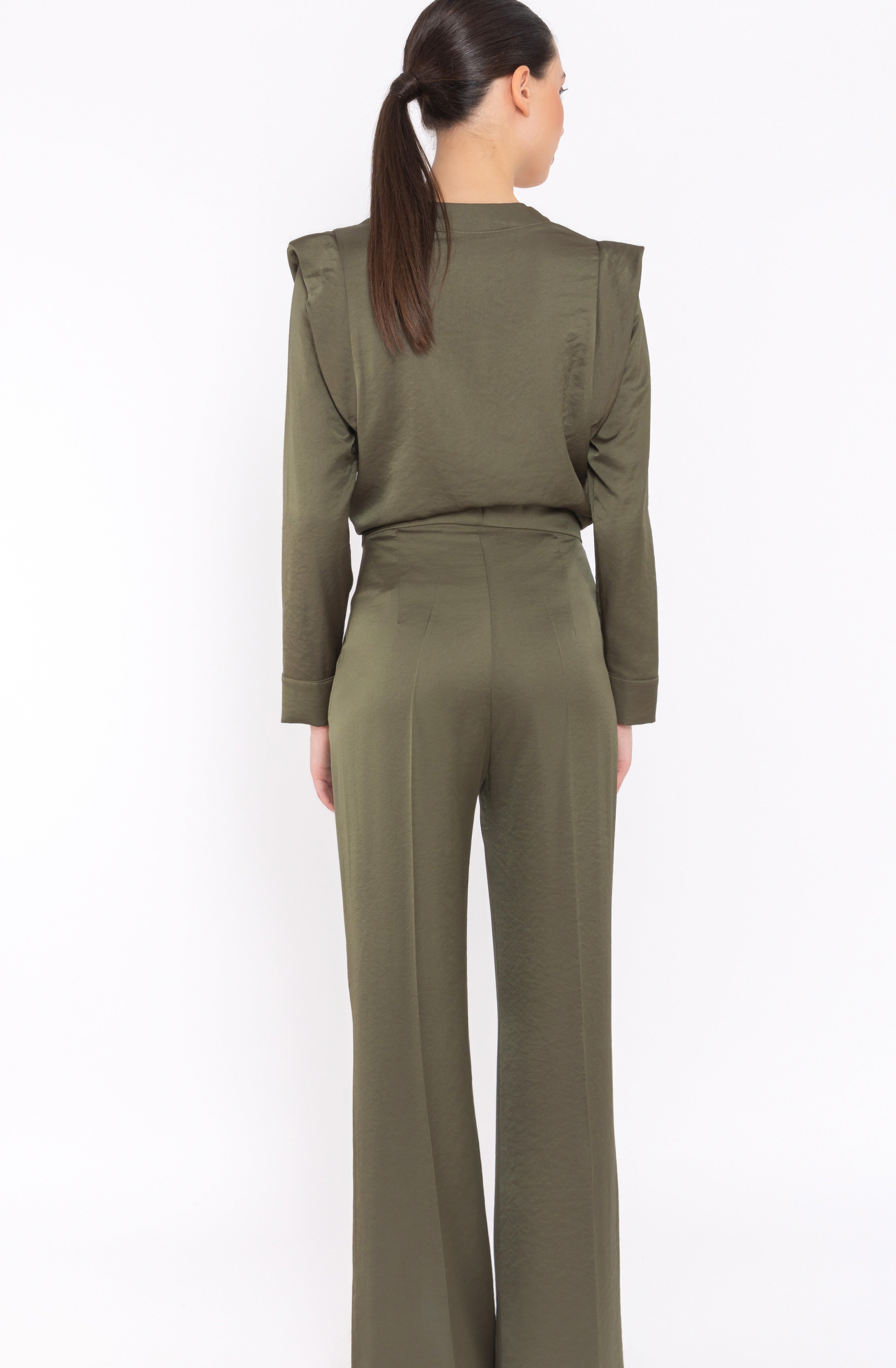 Satin Wide-Leg Trousers Arggido
