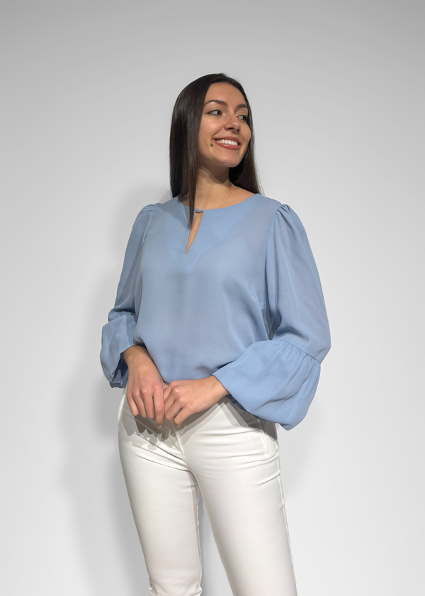 Keyhole Back 3/4 Sleeve Blouse Silvina Campos