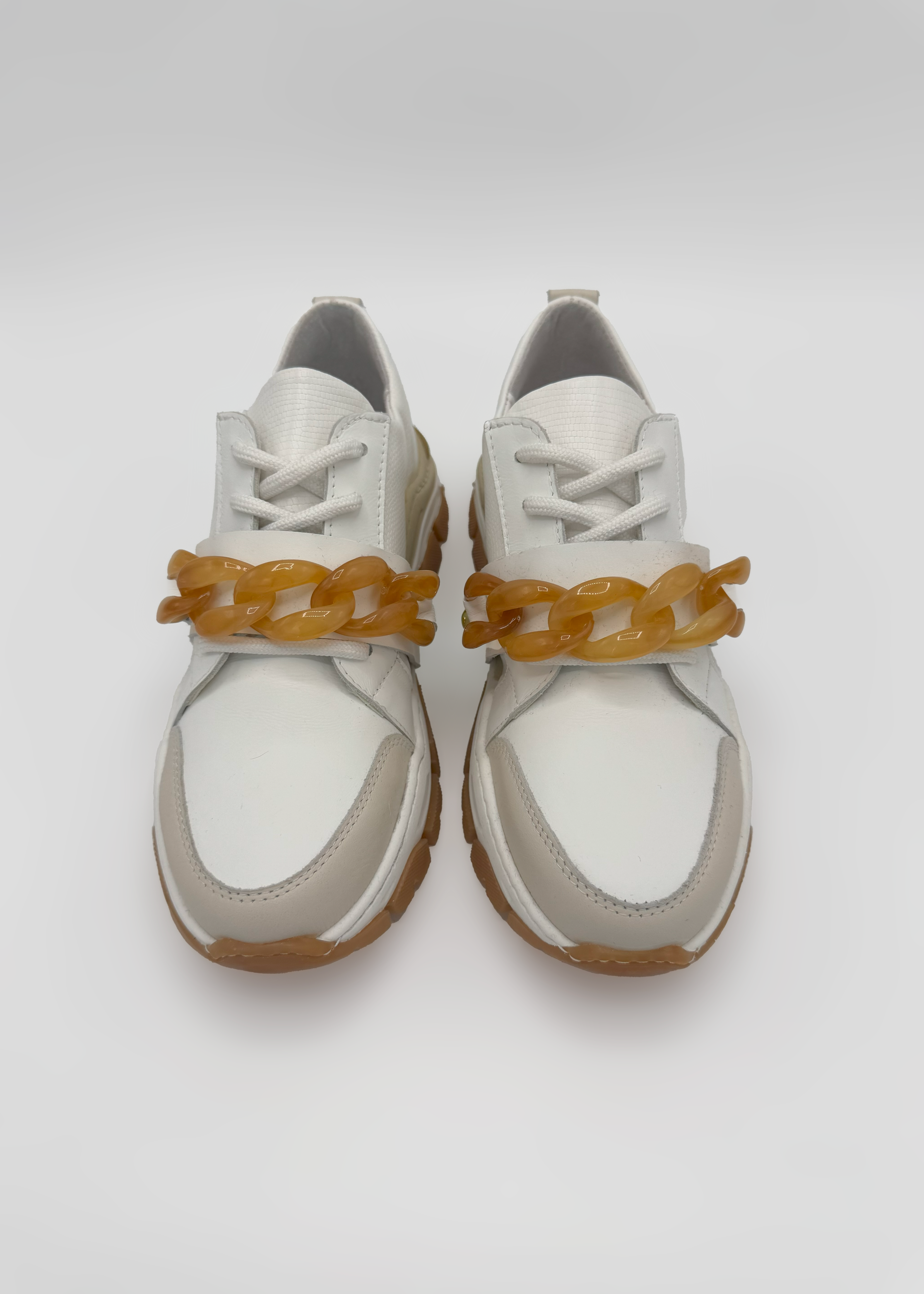 White Sneakers with Chain Detail Ruika