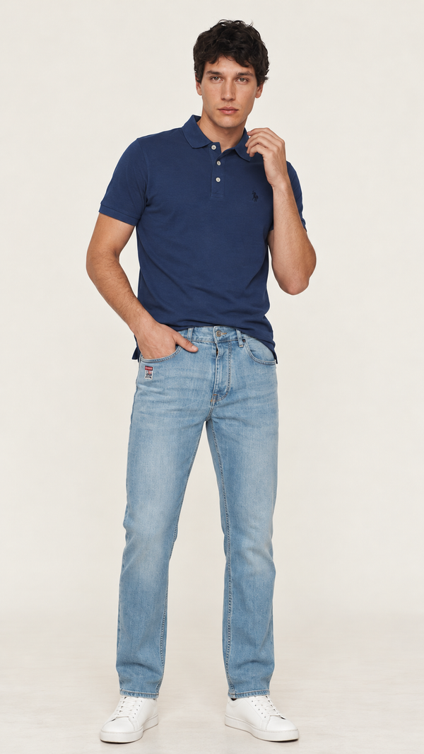 Bleach Blue Denim Tapered Fit Stretch Jeans U.S. Polo Assn.