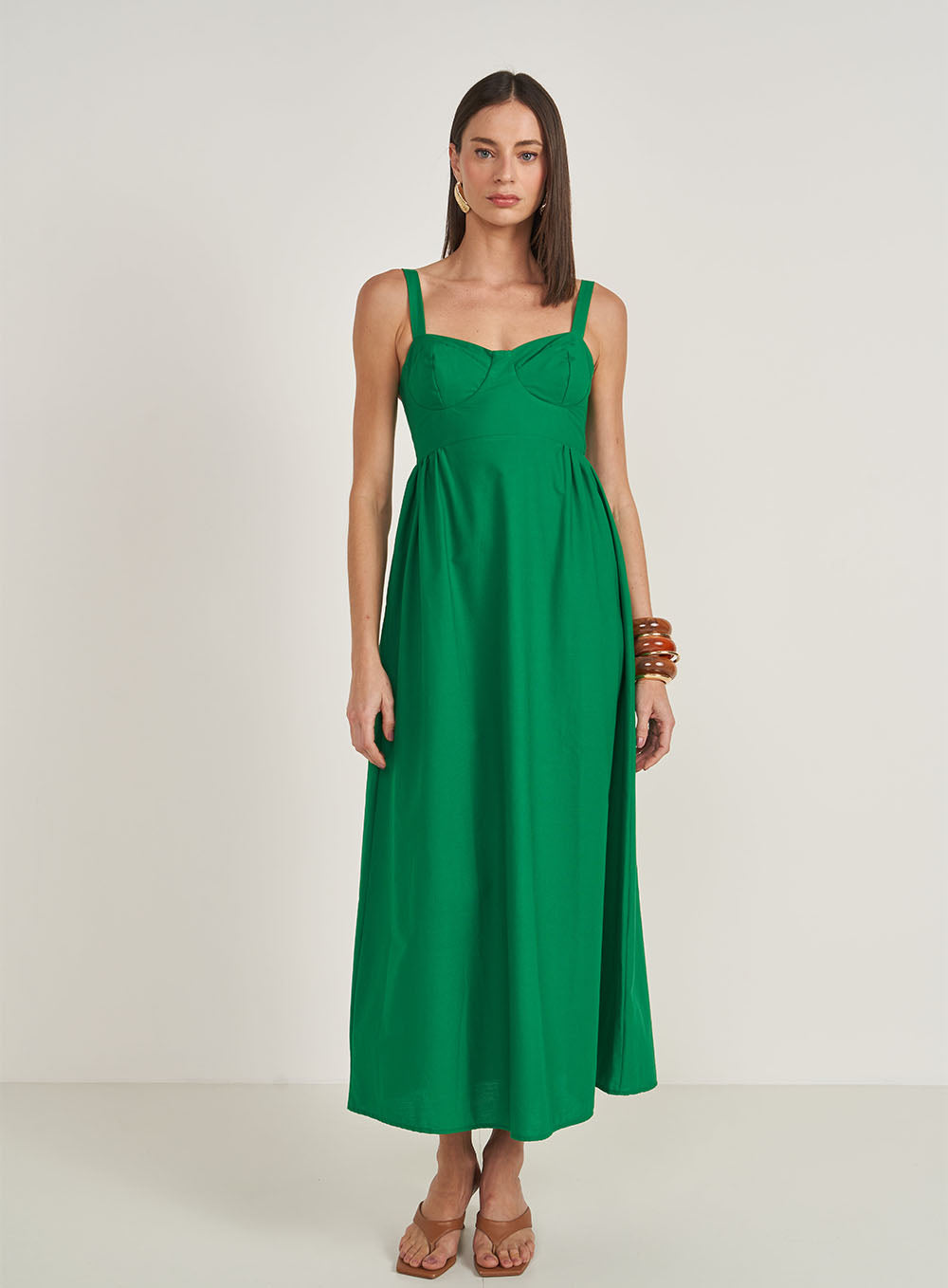Linen-Touch Midi Dress Colcci