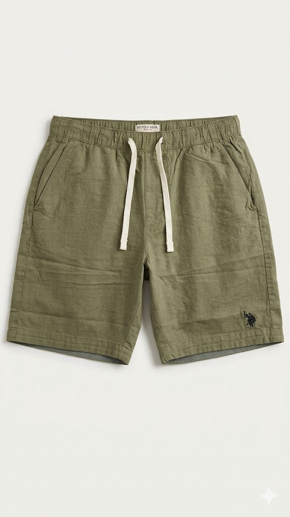 Cotton Linen Blend Chambray Shorts U.S. Polo Assn.