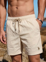 Bege Waffle Texture 5-Inch Swim Shorts U.S. Polo Assn.