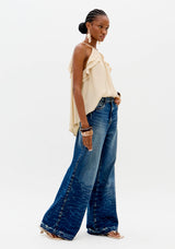 Ruffle Longline Blouse Lança Perfume