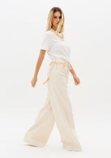 Bege High-Rise Twill Trousers Lança Perfume