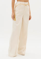 Bege High-Rise Twill Trousers Lança Perfume