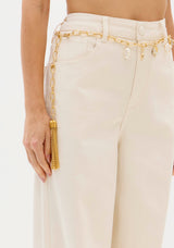 Bege High-Rise Twill Trousers Lança Perfume
