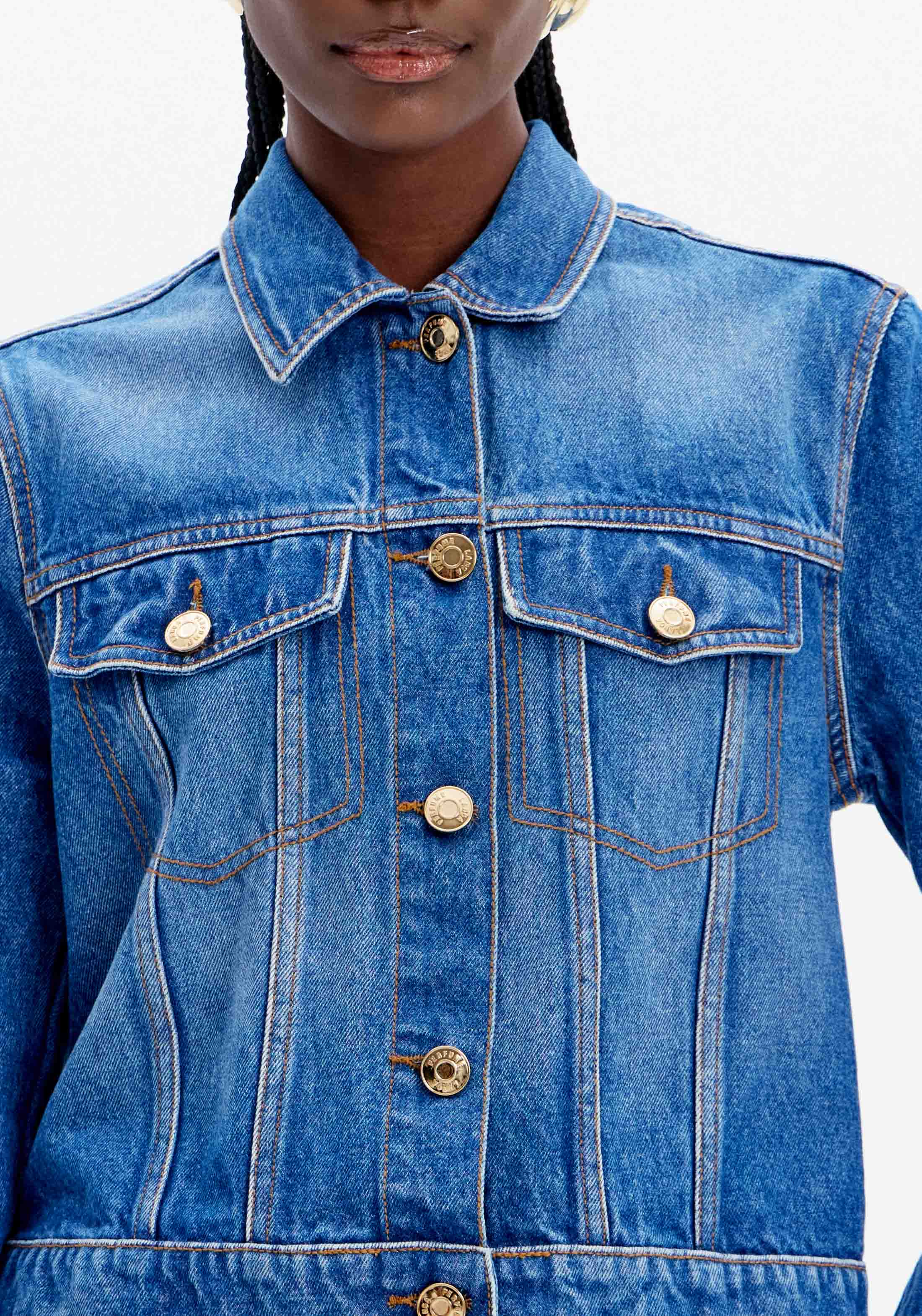 Denim Trucker Jacket with Buttons Lança Perfume