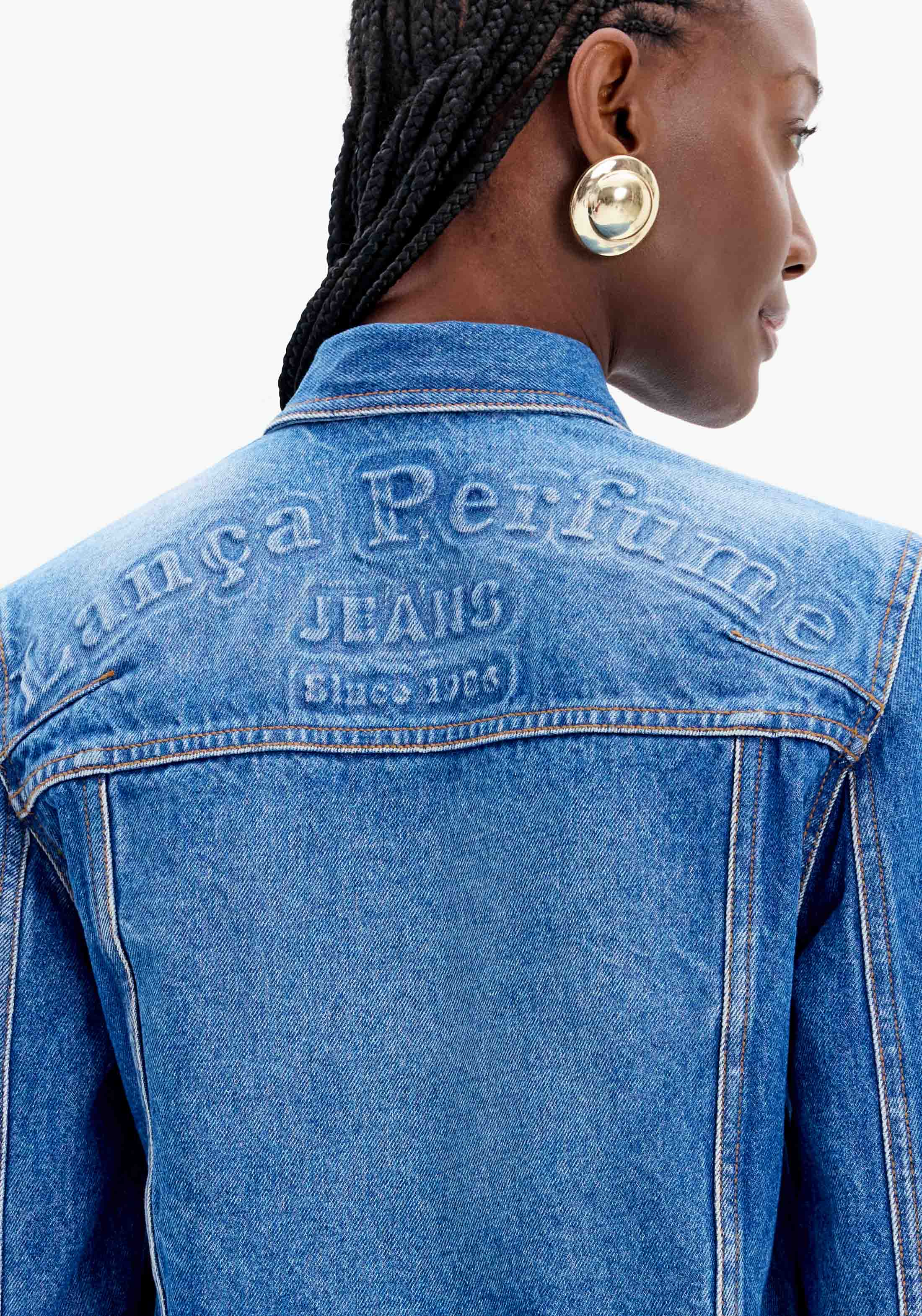 Denim Trucker Jacket with Buttons Lança Perfume