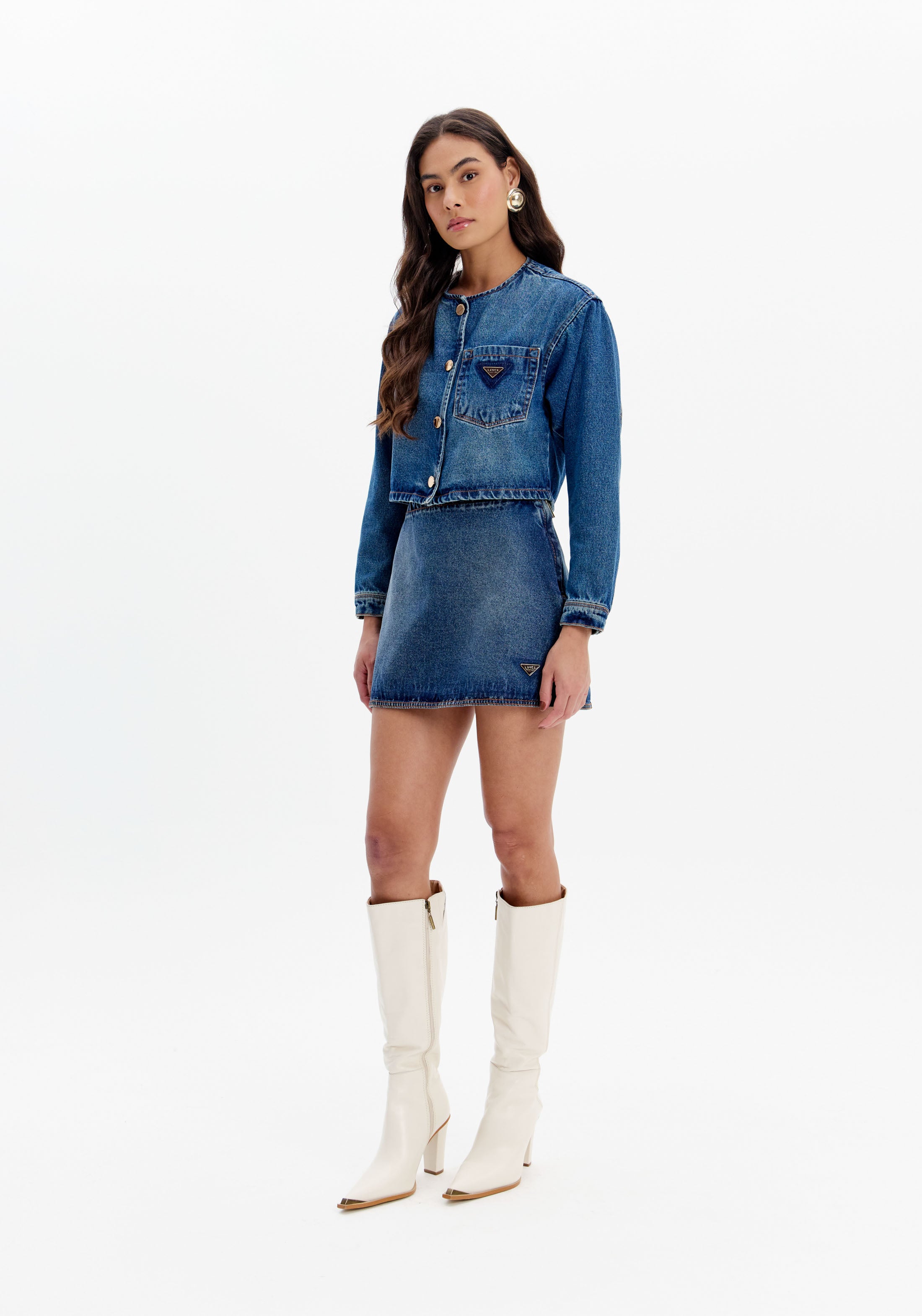 High-Waisted Denim Skirt Lança Perfume