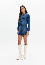High-Waisted Denim Skirt Lança Perfume