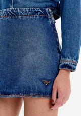 High-Waisted Denim Skirt Lança Perfume