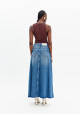 High-Waisted Flared Long Denim Skirt Lança Perfume