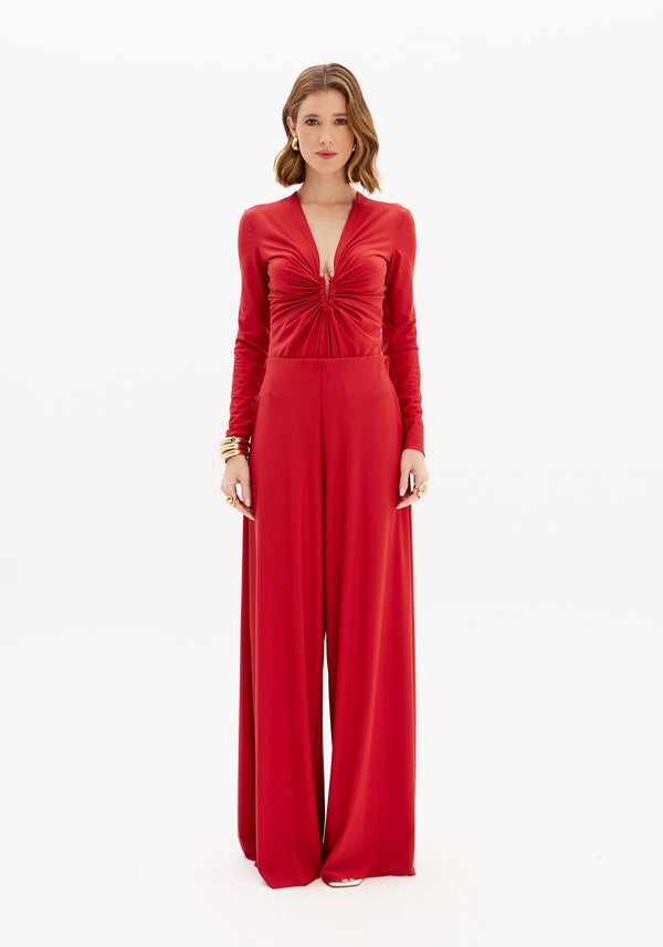 Long Sleeve Bodysuit with V-Neckline Lança Perfume
