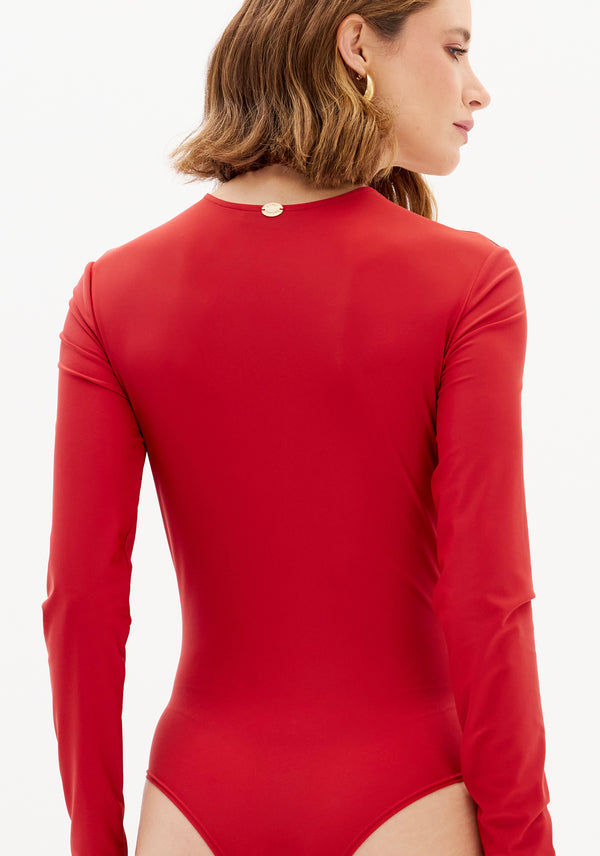 Long Sleeve Bodysuit with V-Neckline Lança Perfume