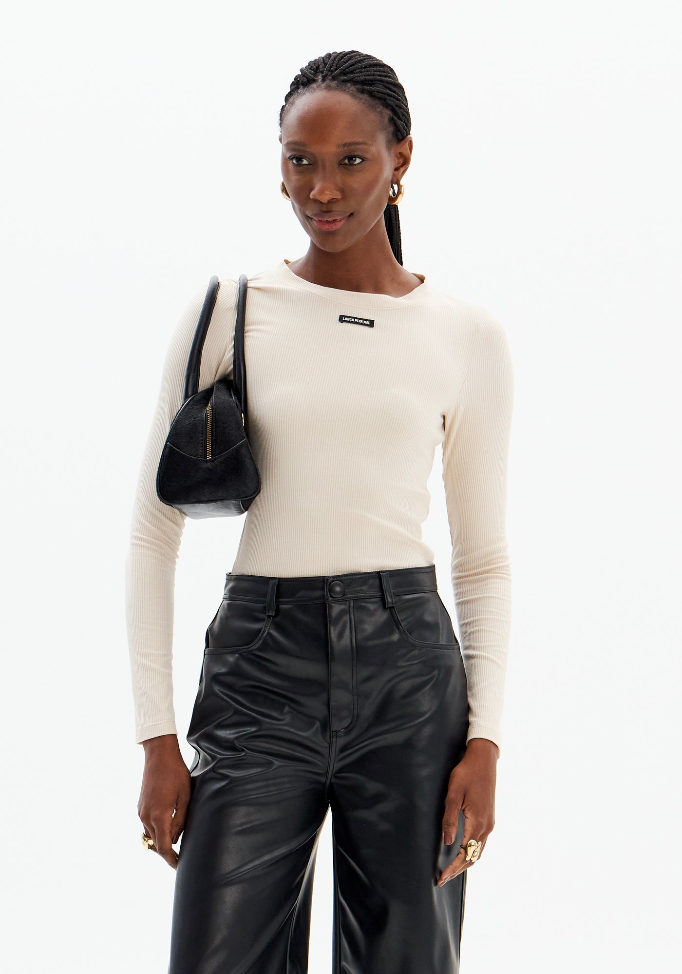 Long Sleeve Knit Textured Top Lança Perfume