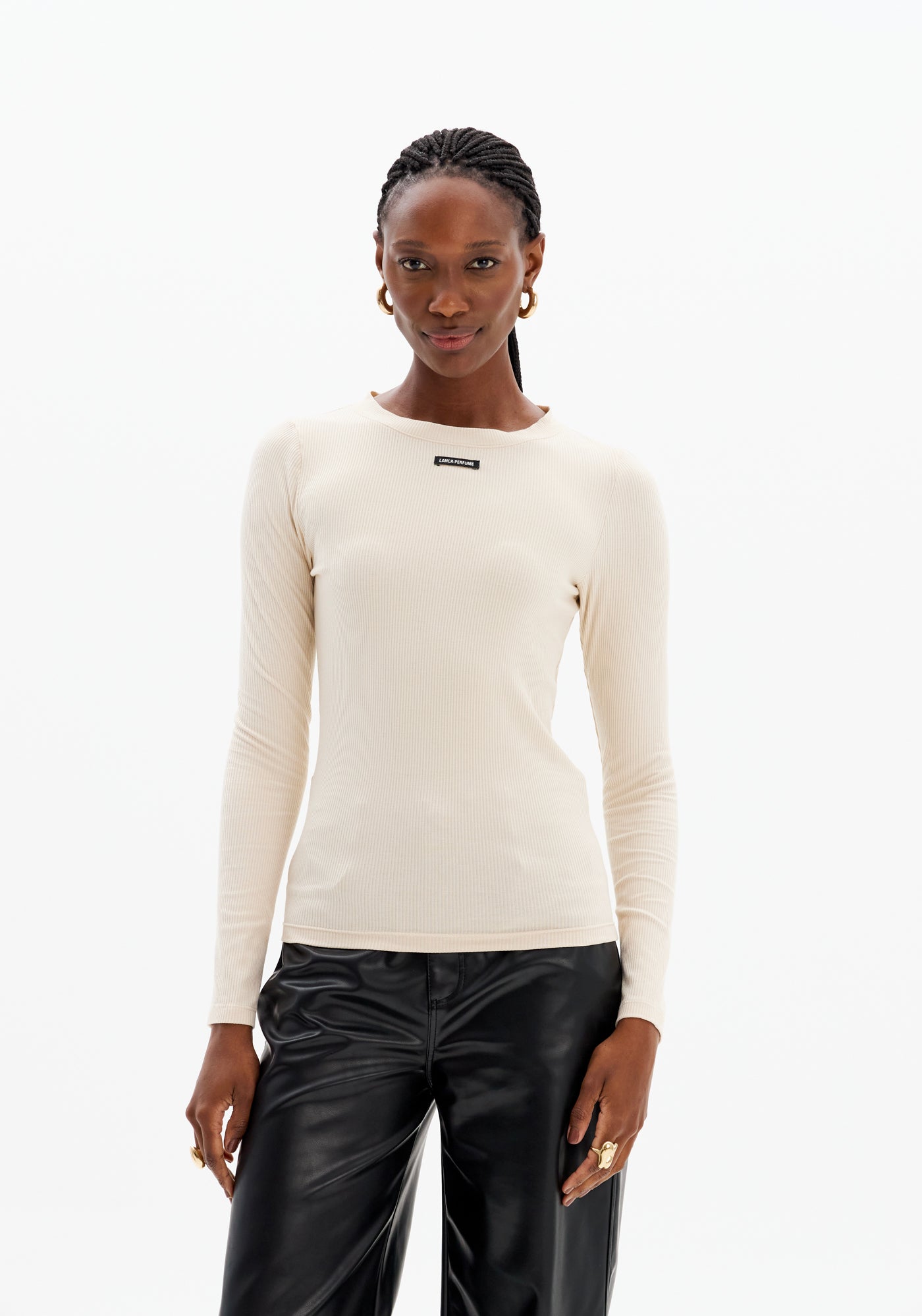 Long Sleeve Knit Textured Top Lança Perfume