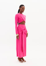 Super Midi Skirt with Tie Detail Lança Perfume