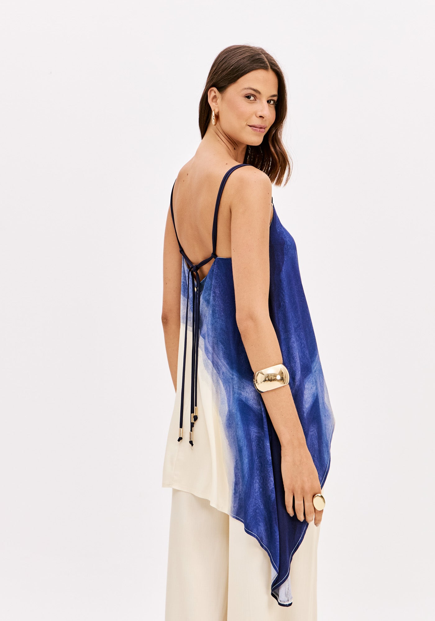 Printed Longline Strappy Top Lança Perfume