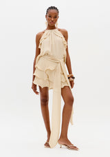 Ruffle Longline Blouse Lança Perfume