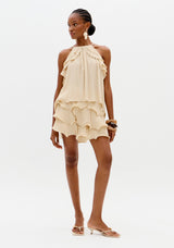 Ruffle Longline Blouse Lança Perfume