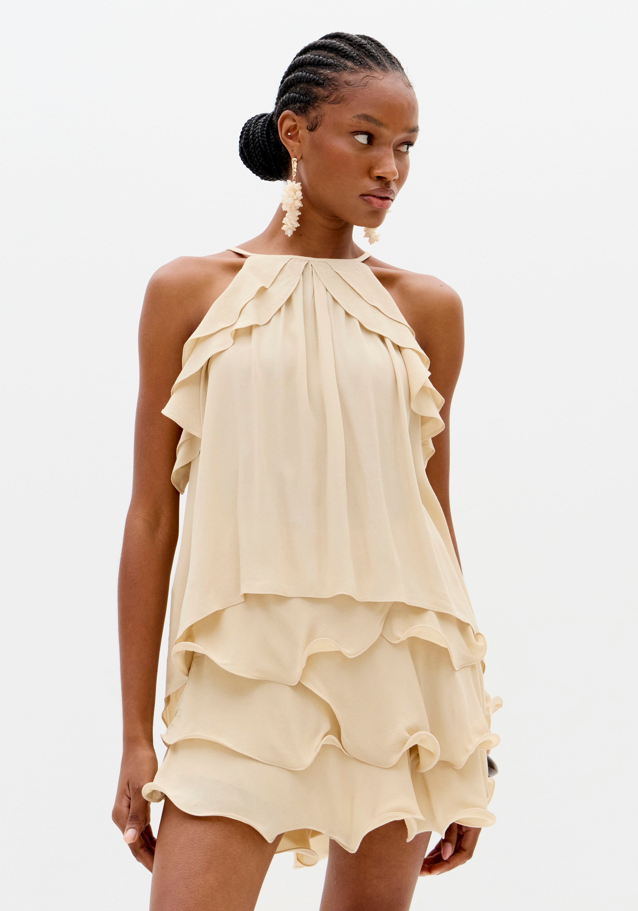Ruffle Longline Blouse Lança Perfume