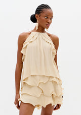 Ruffle Longline Blouse Lança Perfume
