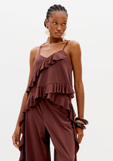 Cascading Asymmetrical Ruffle Cami Top Lança Perfume