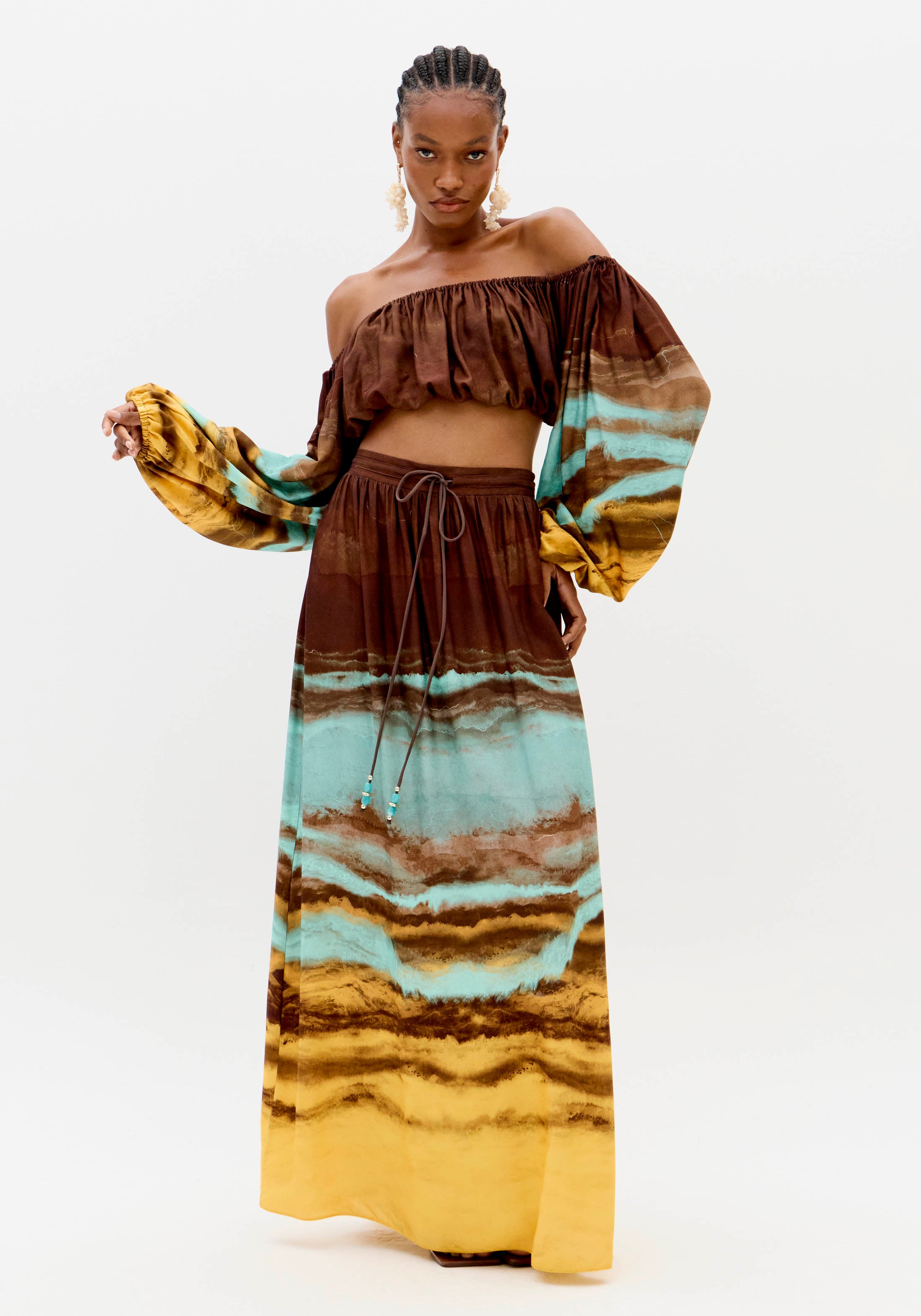 Off-the-Shoulder Printed Crop Top Lança Perfume
