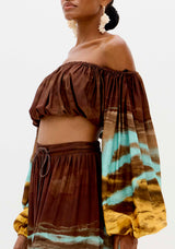 Off-the-Shoulder Printed Crop Top Lança Perfume