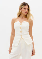 Strapless Linen Waistcoat Lança Perfume