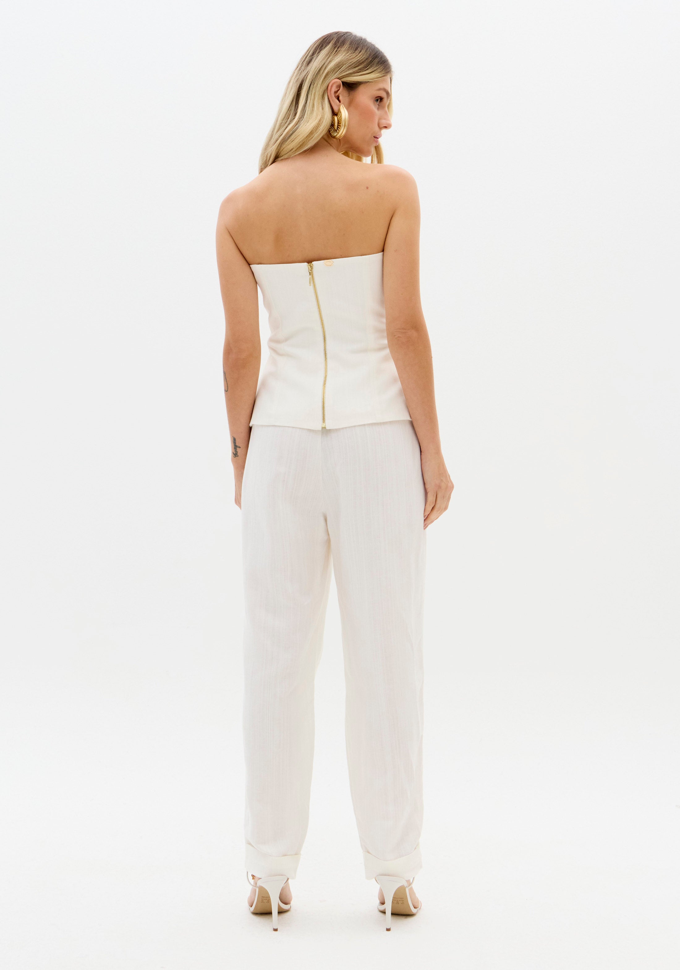 Strapless Linen Waistcoat Lança Perfume